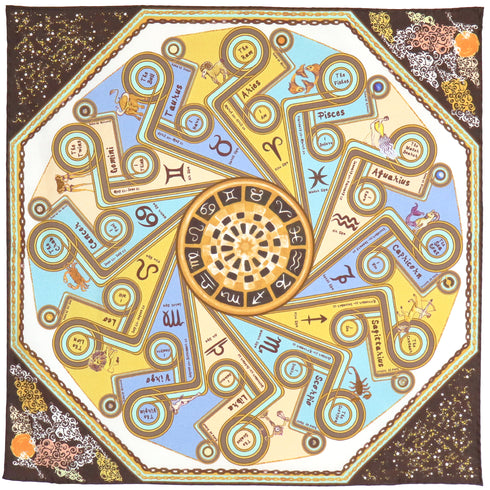 Pochette / Petit foulard en soie "Zodiac III"